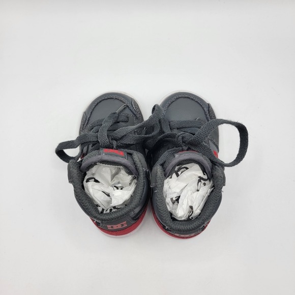 DC Spark High RS Sneakers Toddler Size 5 Gray Red High Top Shoes Skateboard - Picture 6 of 11